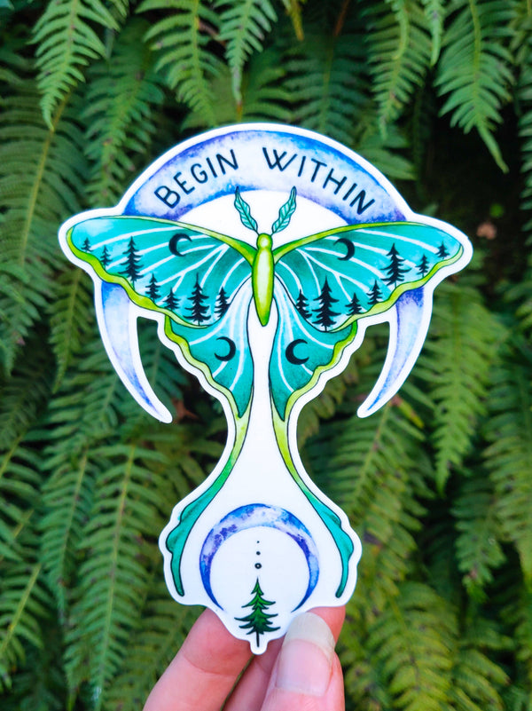 Luna Moth Sticker - Wild Roots Apothecary