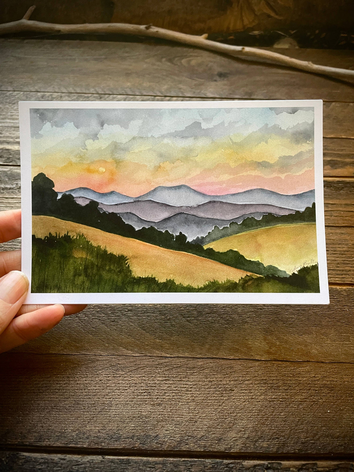 Blue Ridge Mountain Sunset Postcard