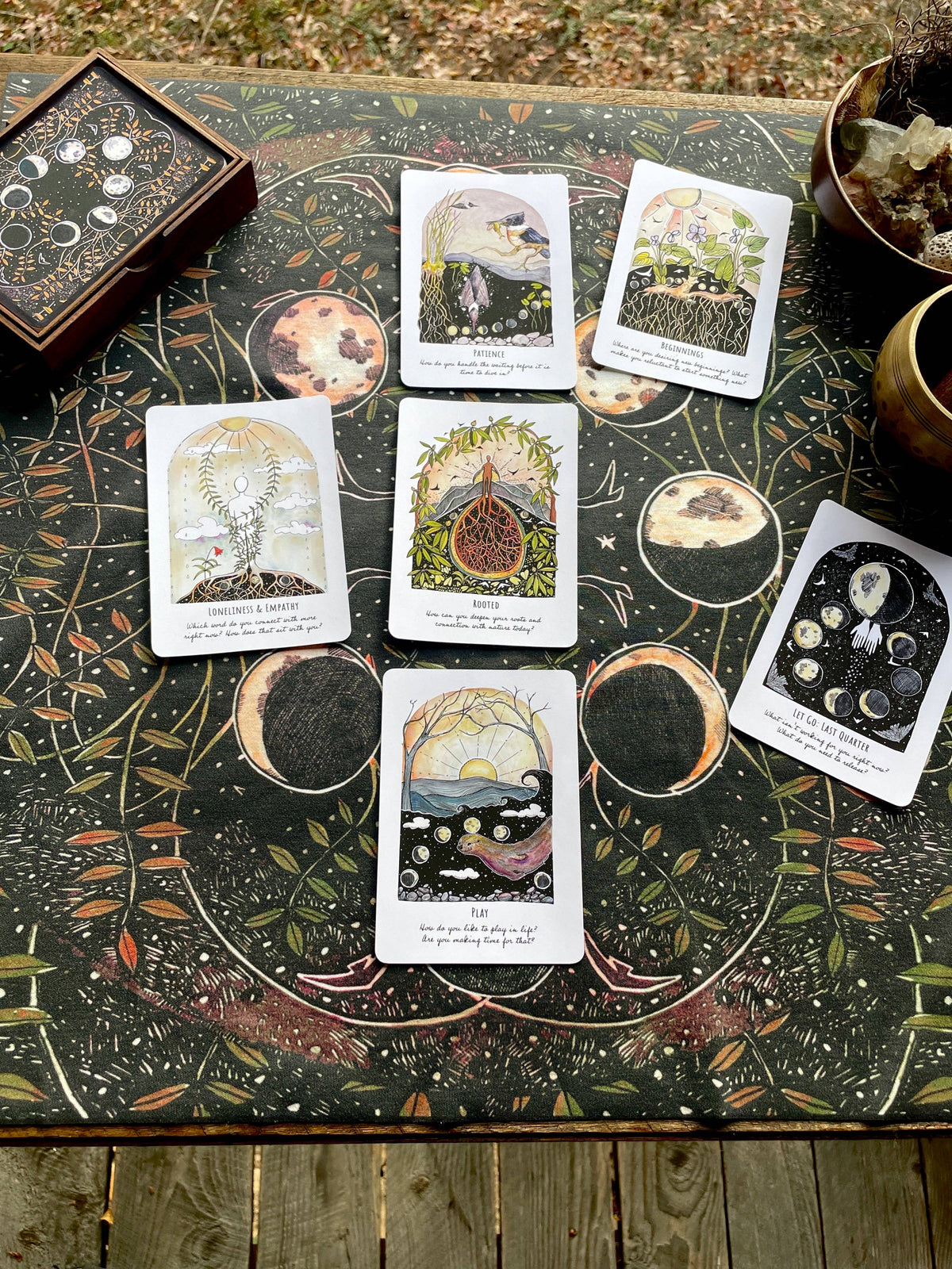 Phases &amp; Forests Moon Cycle Reading Cloth