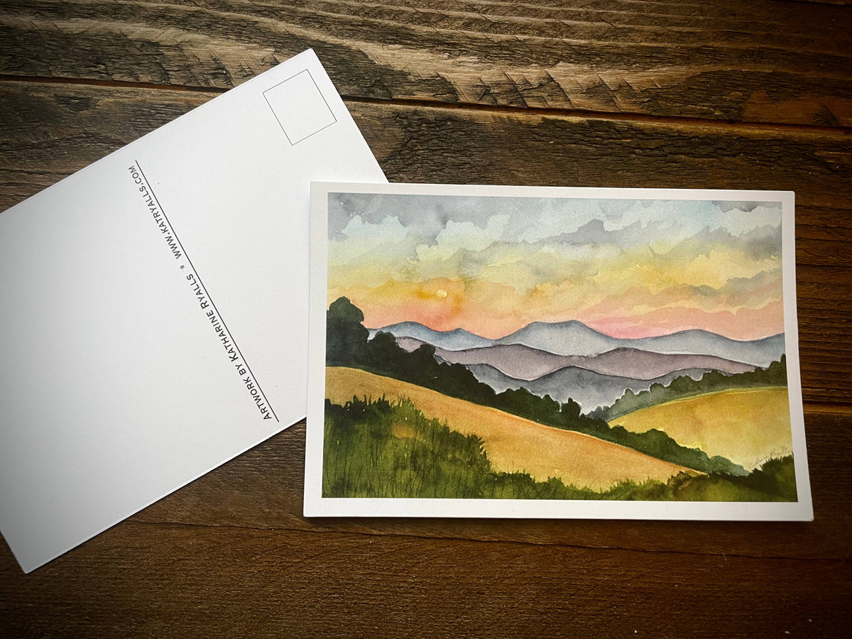 Blue Ridge Mountain Sunset Postcard