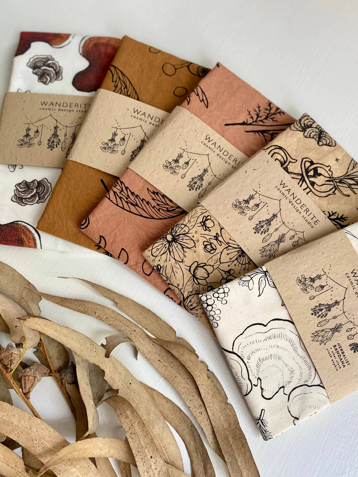 Tea Dyed Herbs of Protection Bandana