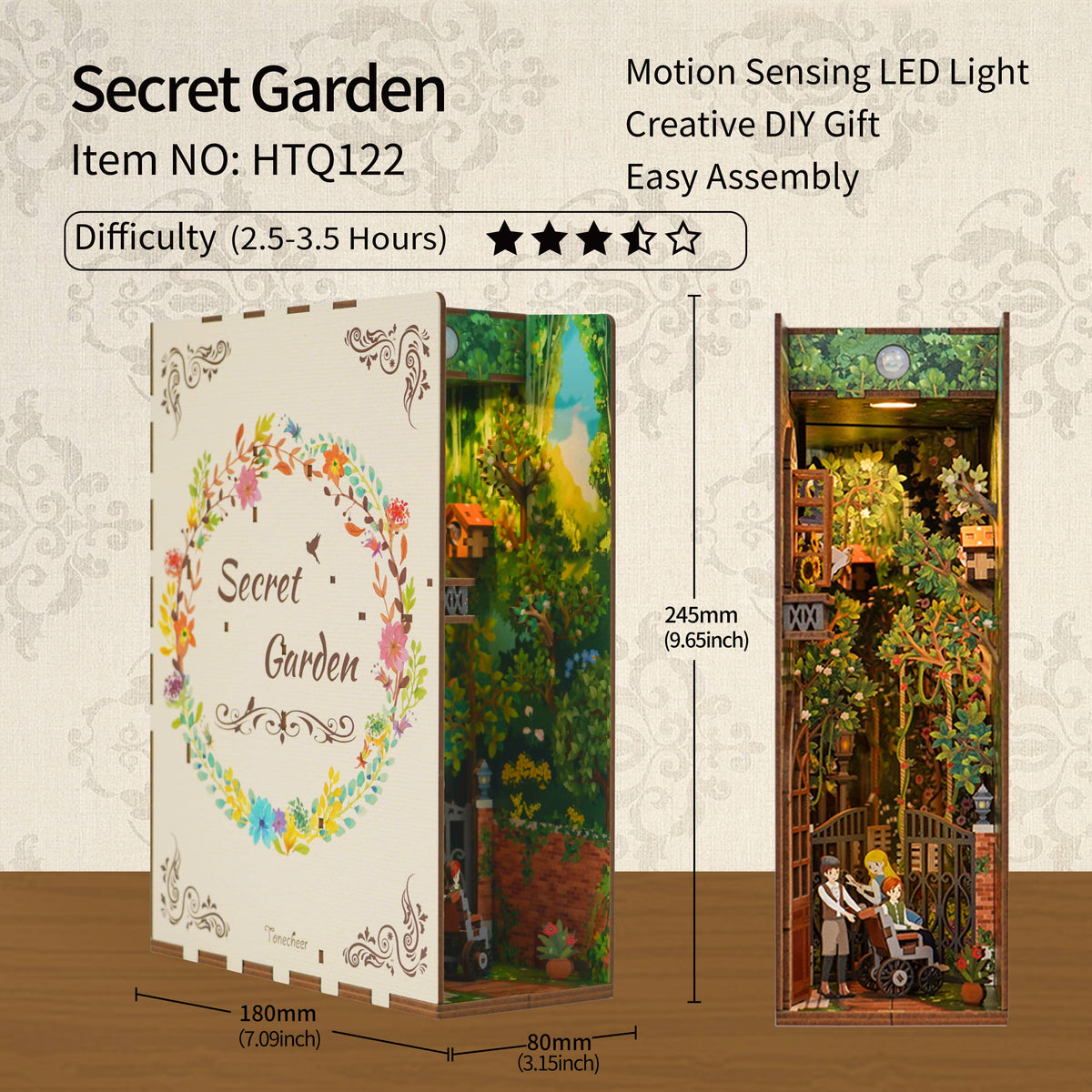 Secret Garden DIY Miniature House Book Nook Kit