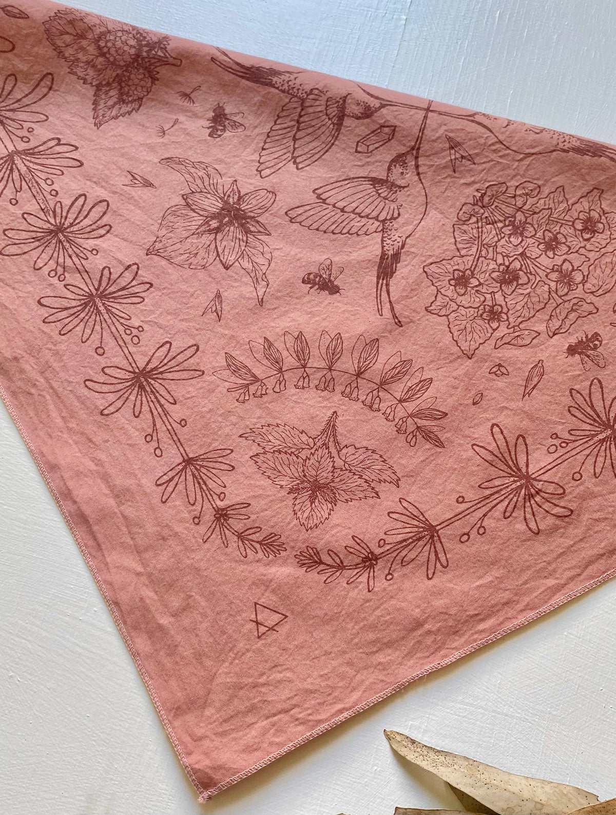 Rose Spring Herbs Hand Dyed Bandana