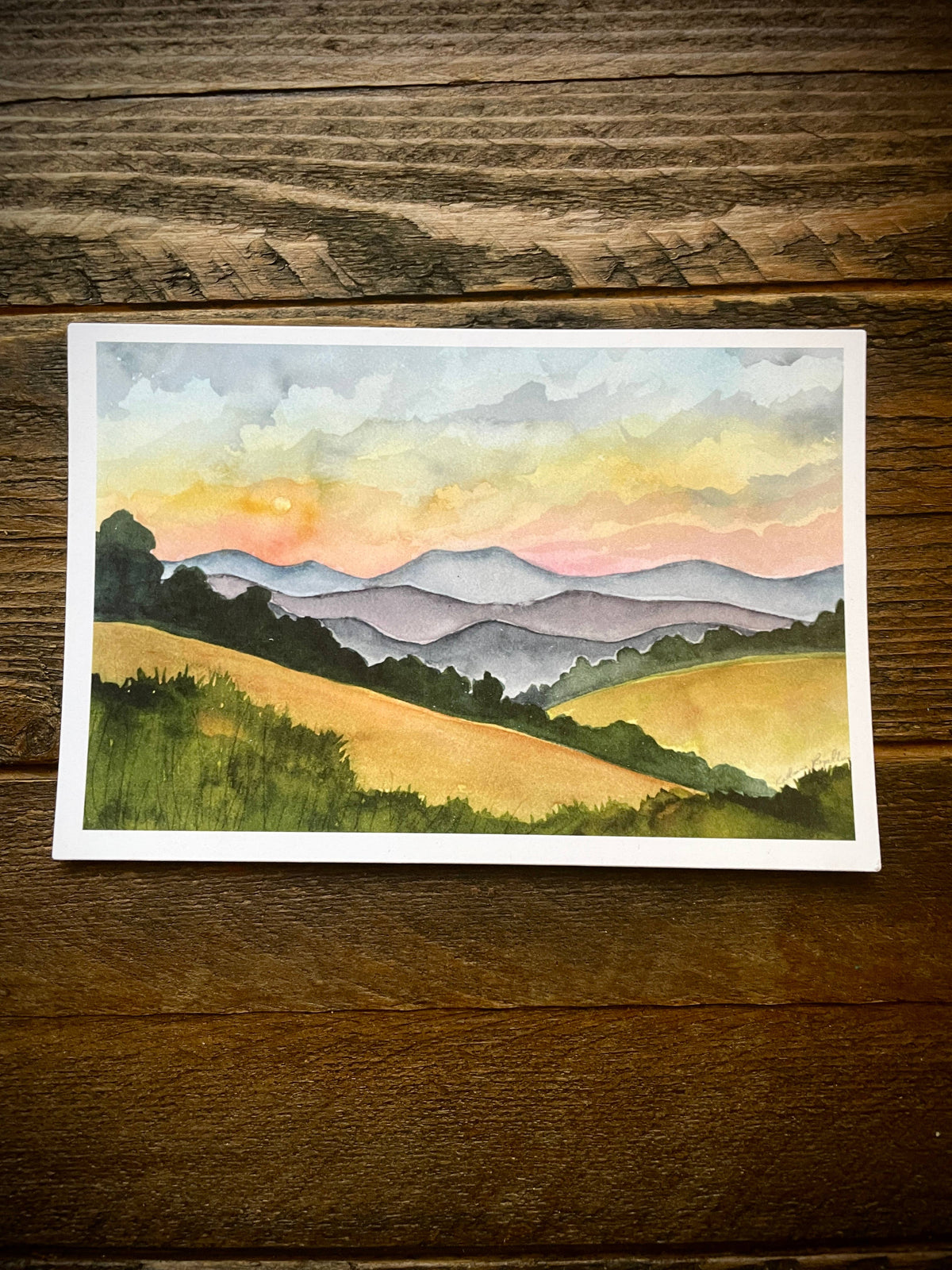 Blue Ridge Mountain Sunset Postcard