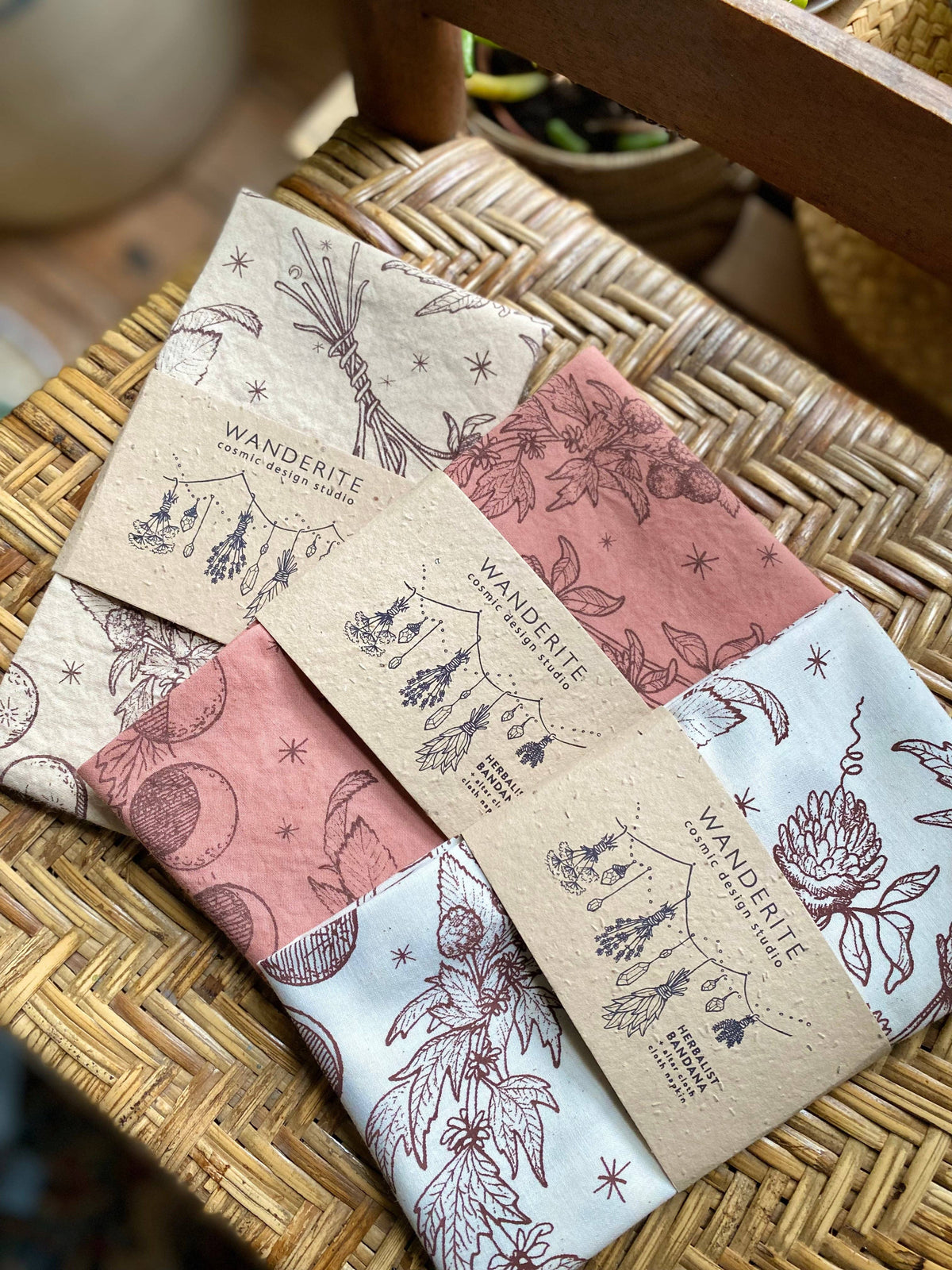 Tea Dyed Lady Herbs Bandana