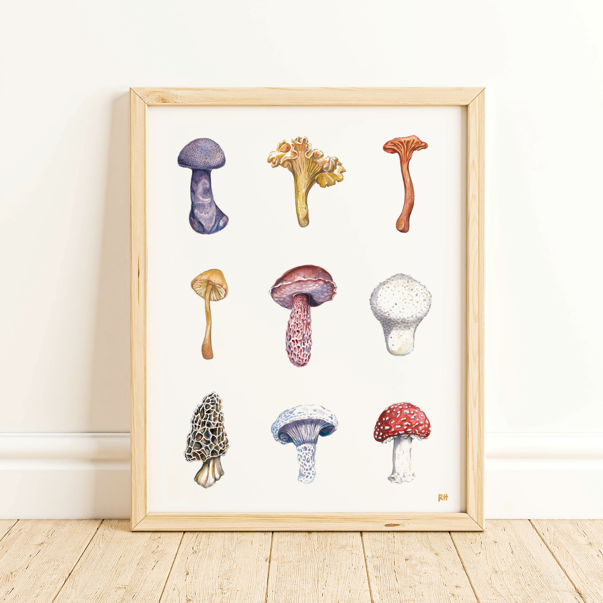 Wild Mushrooms Watercolor Art Print