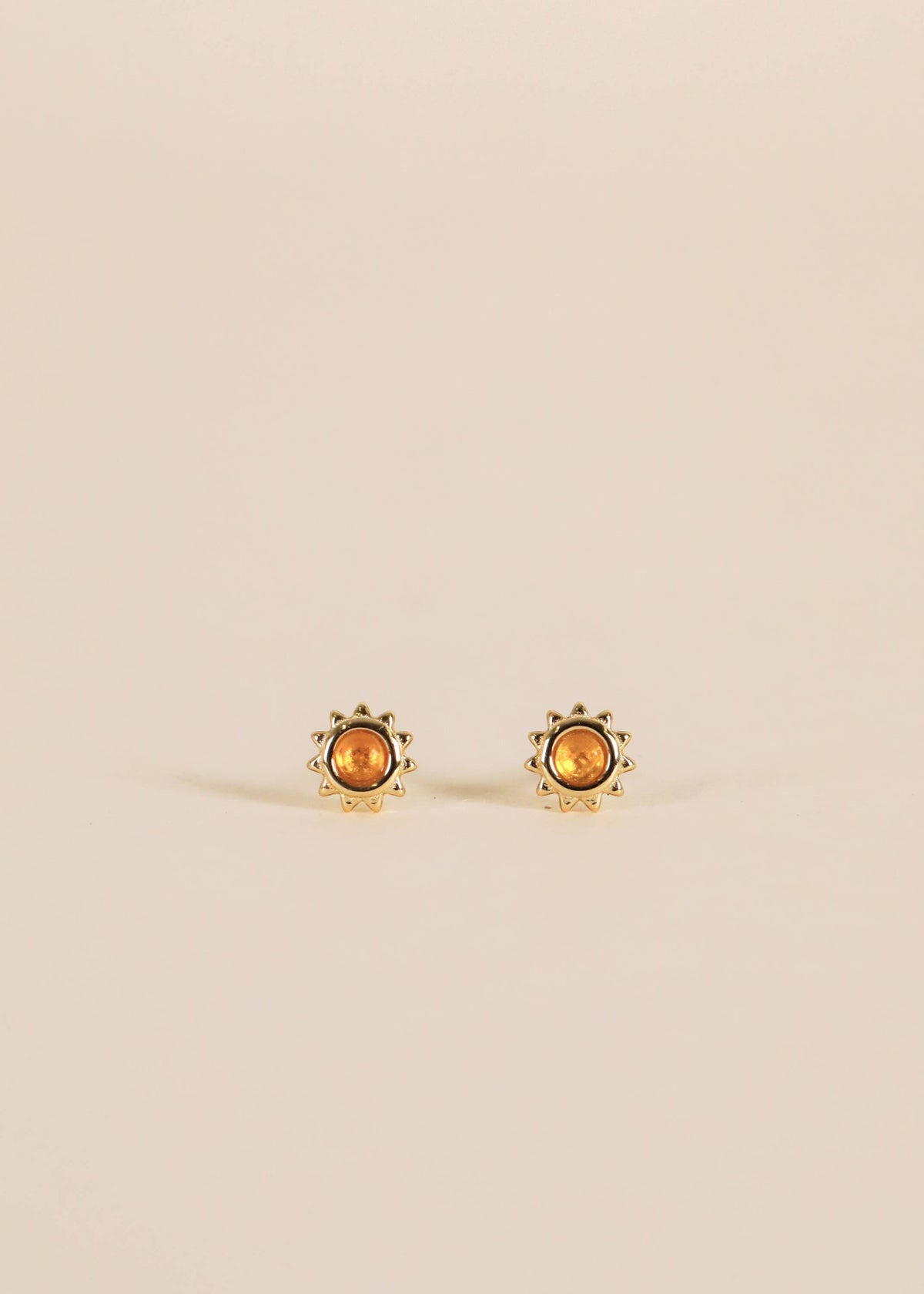 Amber Sun Stud Earrings