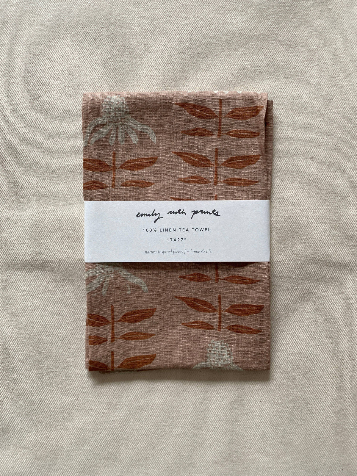 Linen Tea Towel: Fig (dark)