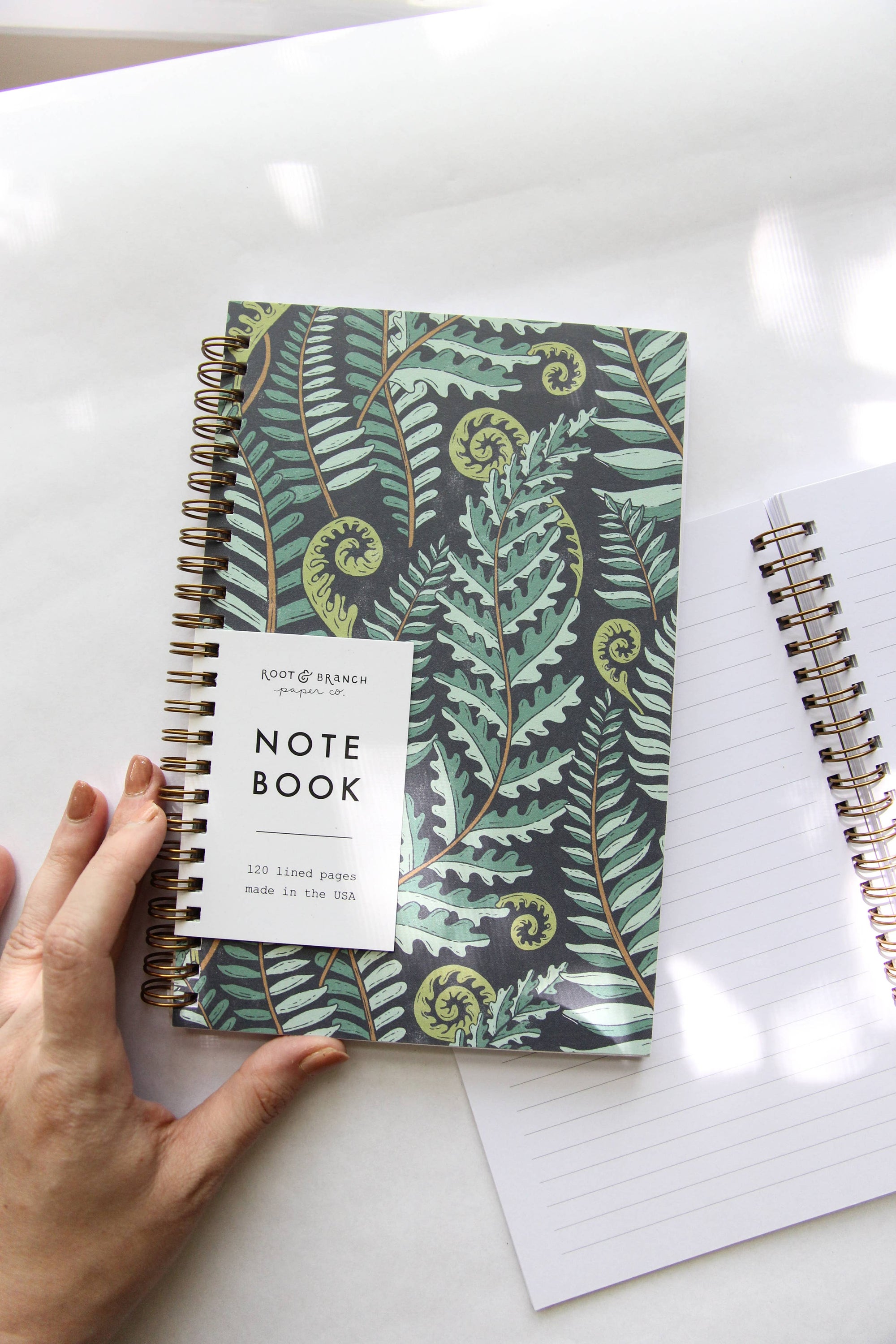 Forest Fern Spiral Bound Lined Notebook