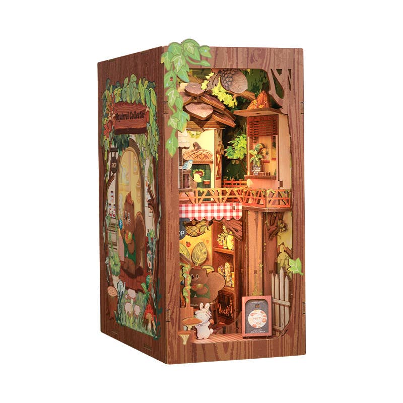 Squirrel Collector with Dust Cover DIY Book Nook Kit