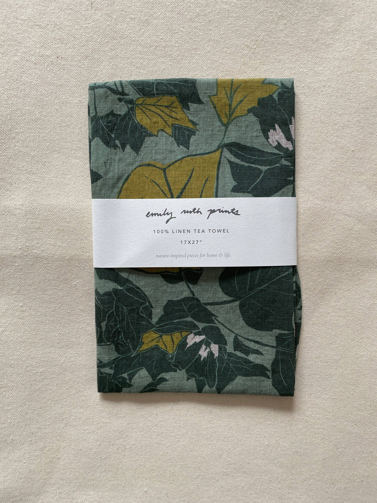 Linen Tea Towel: Fig (dark)