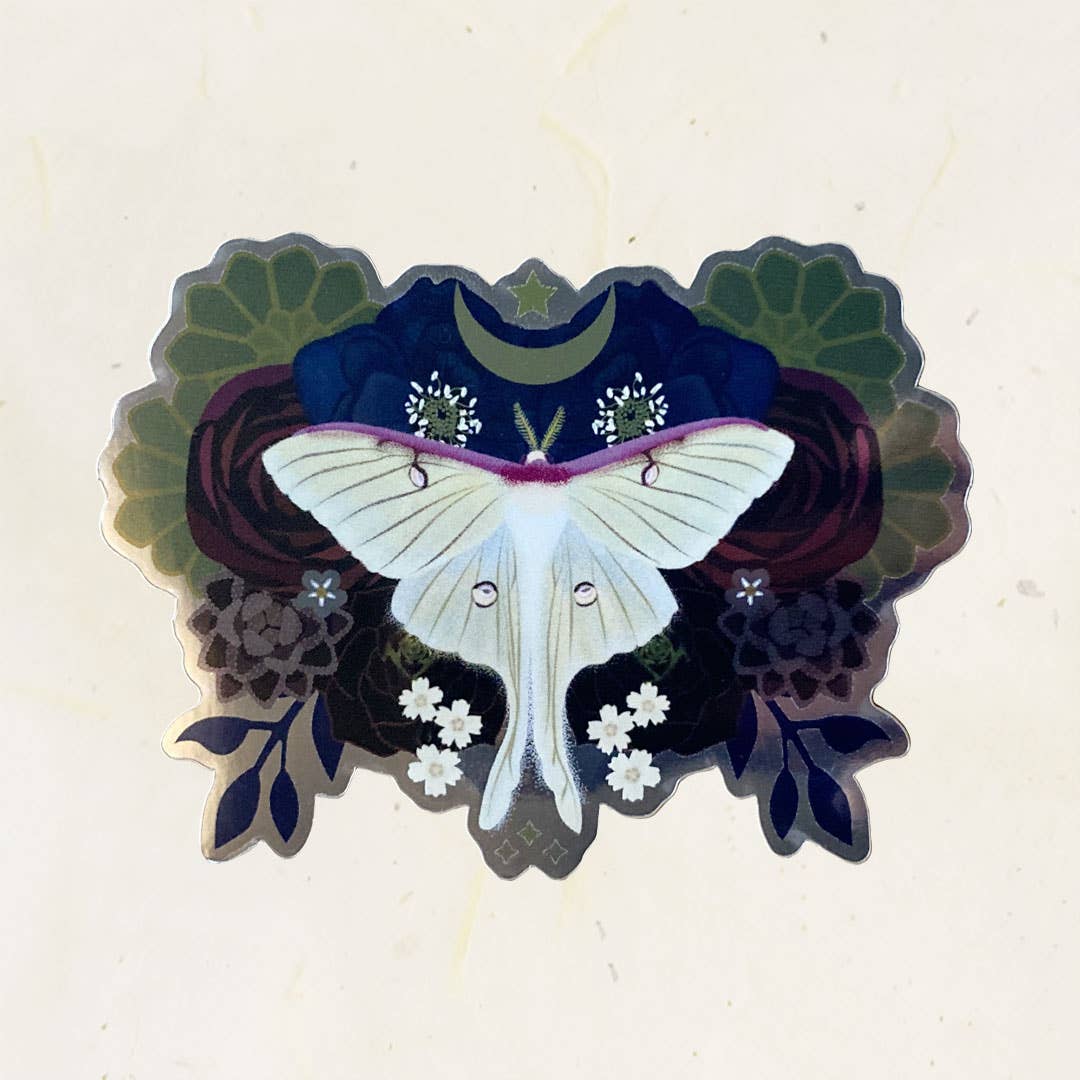 Luna Moth Mirror PVC-Free Sticker