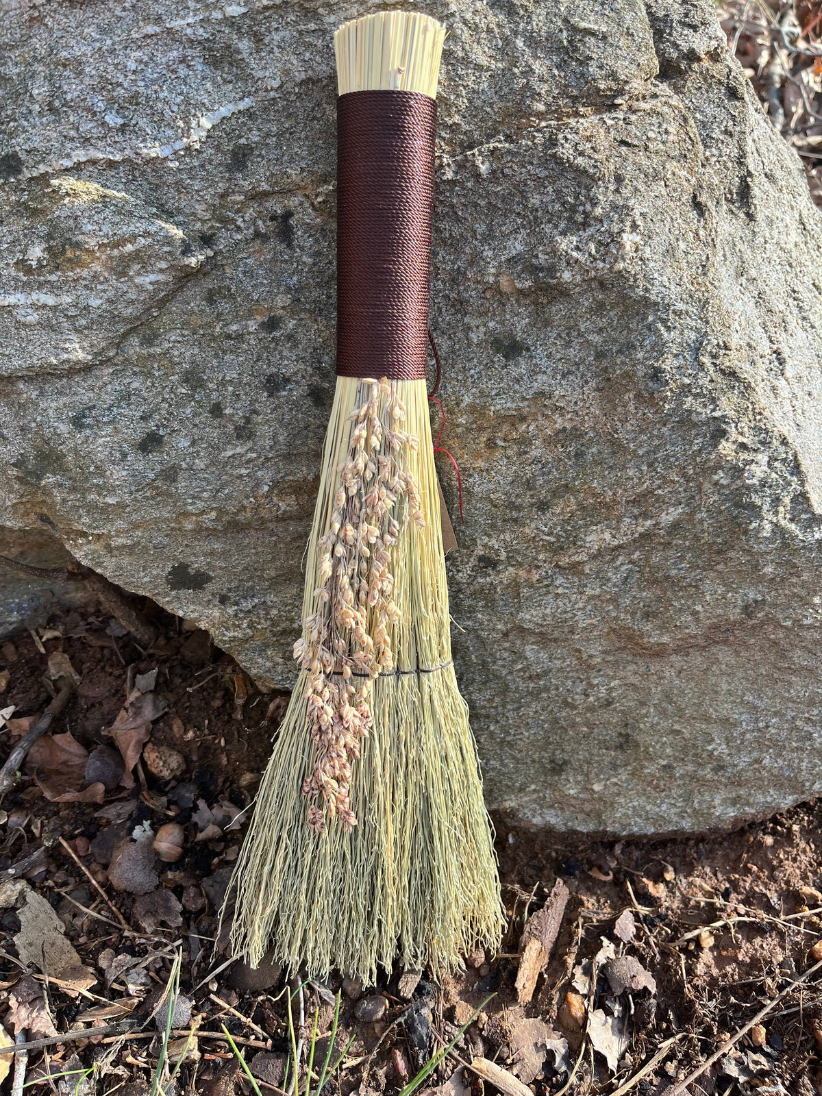 Stitched Whisk Broom: Earthen Brown