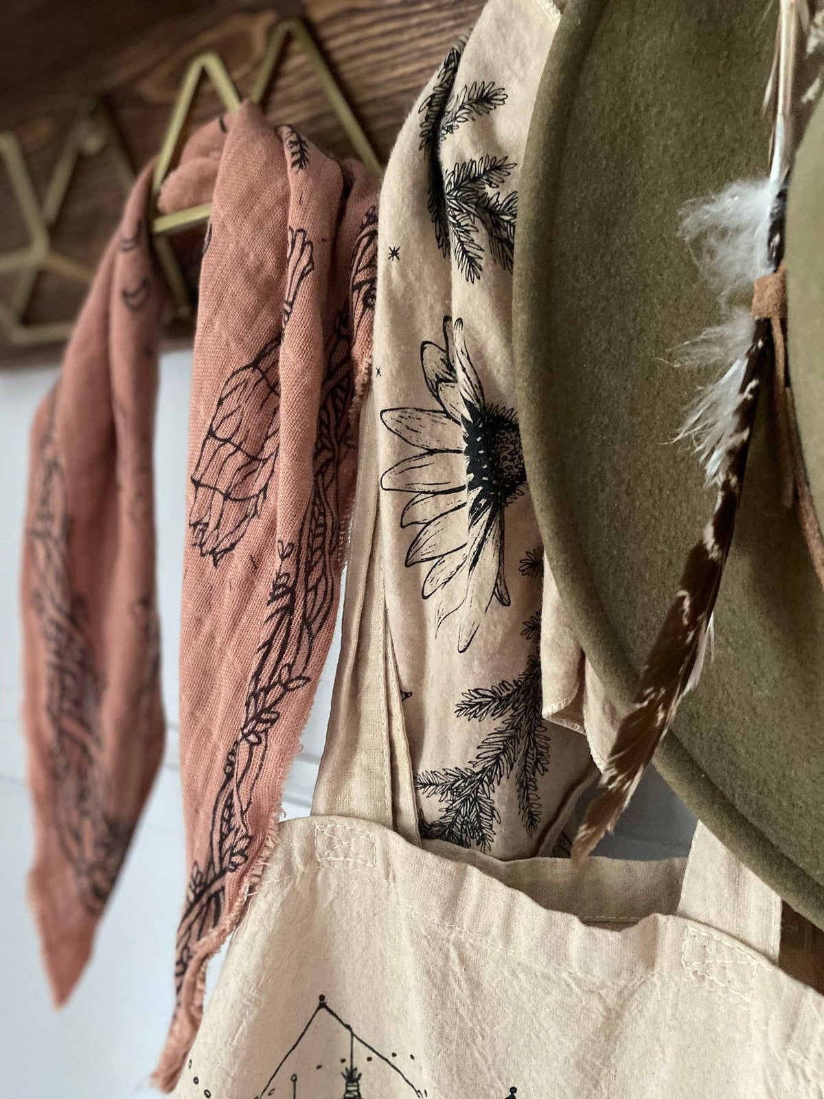 Tea Dyed Herbs of Protection Bandana