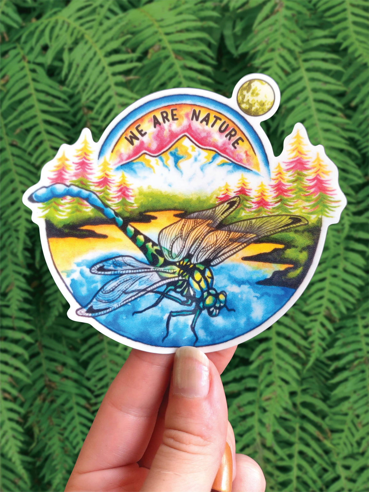 Dragonfly Dream - Vinyl Sticker Art - PNW Nature Mountain