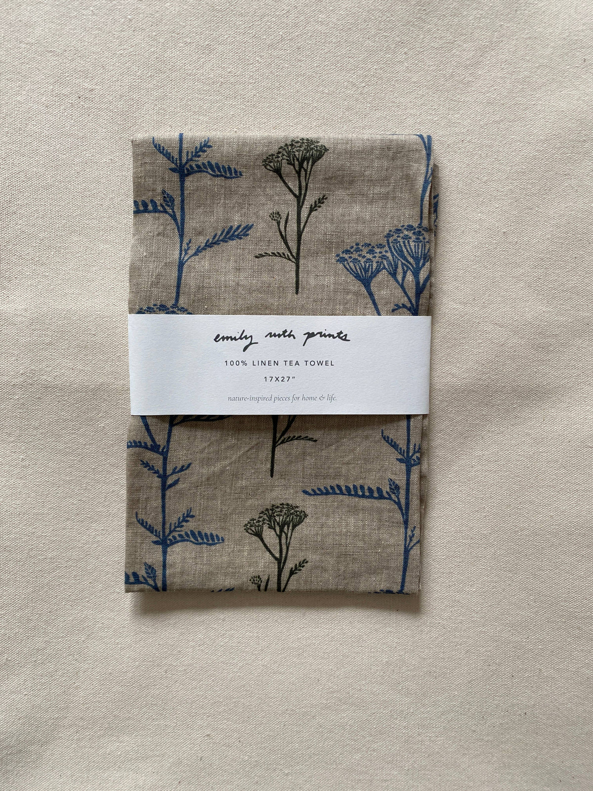 Linen Tea Towel: Fig (dark)