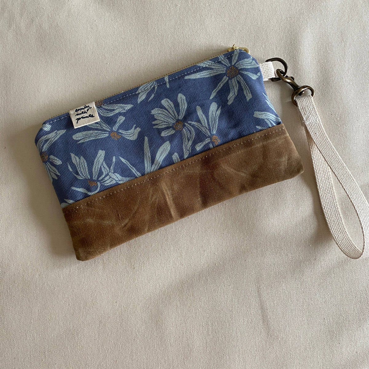 Waxed Canvas Wristlet: Blueberry