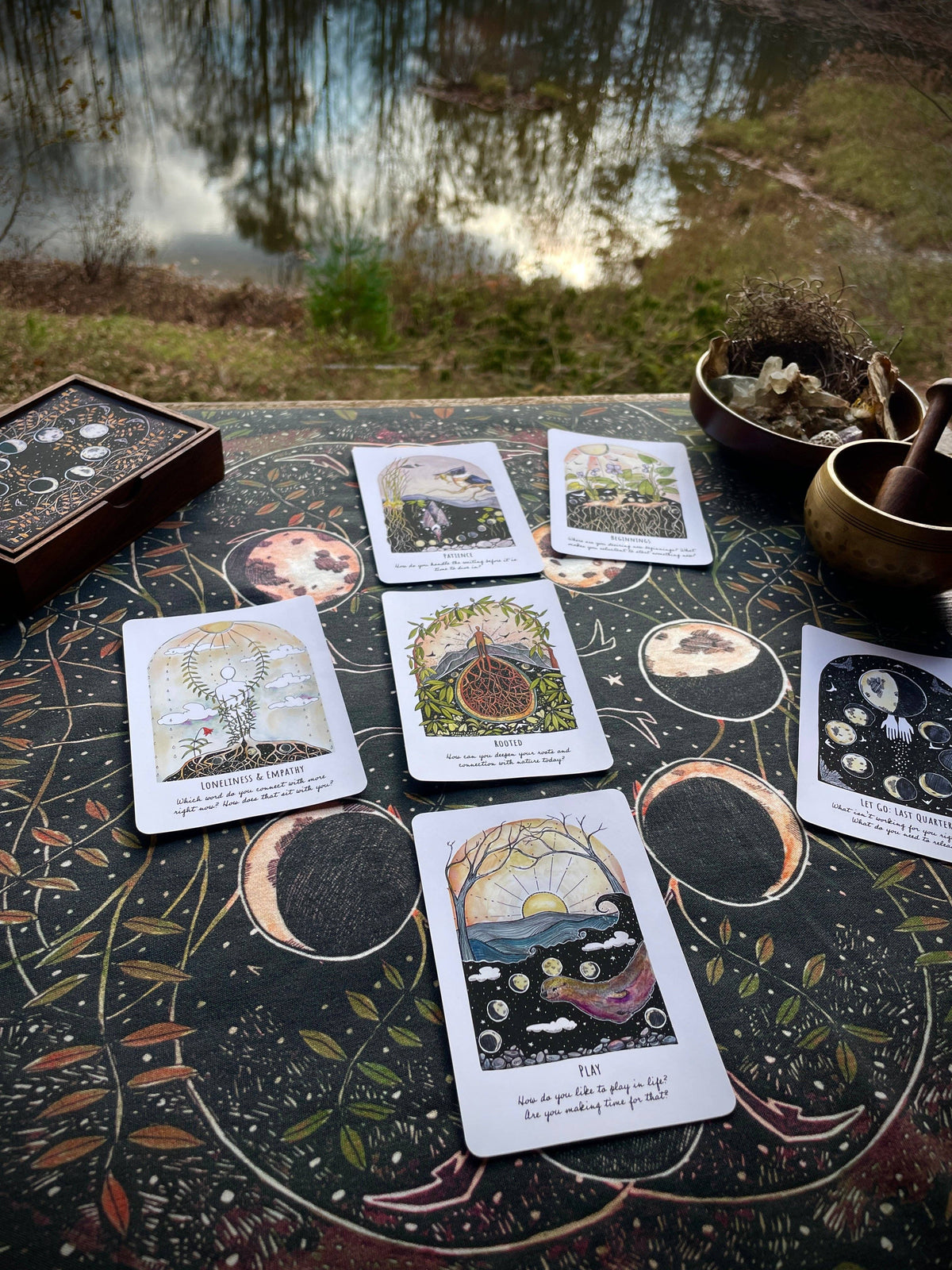 Phases &amp; Forests Moon Cycle Reading Cloth