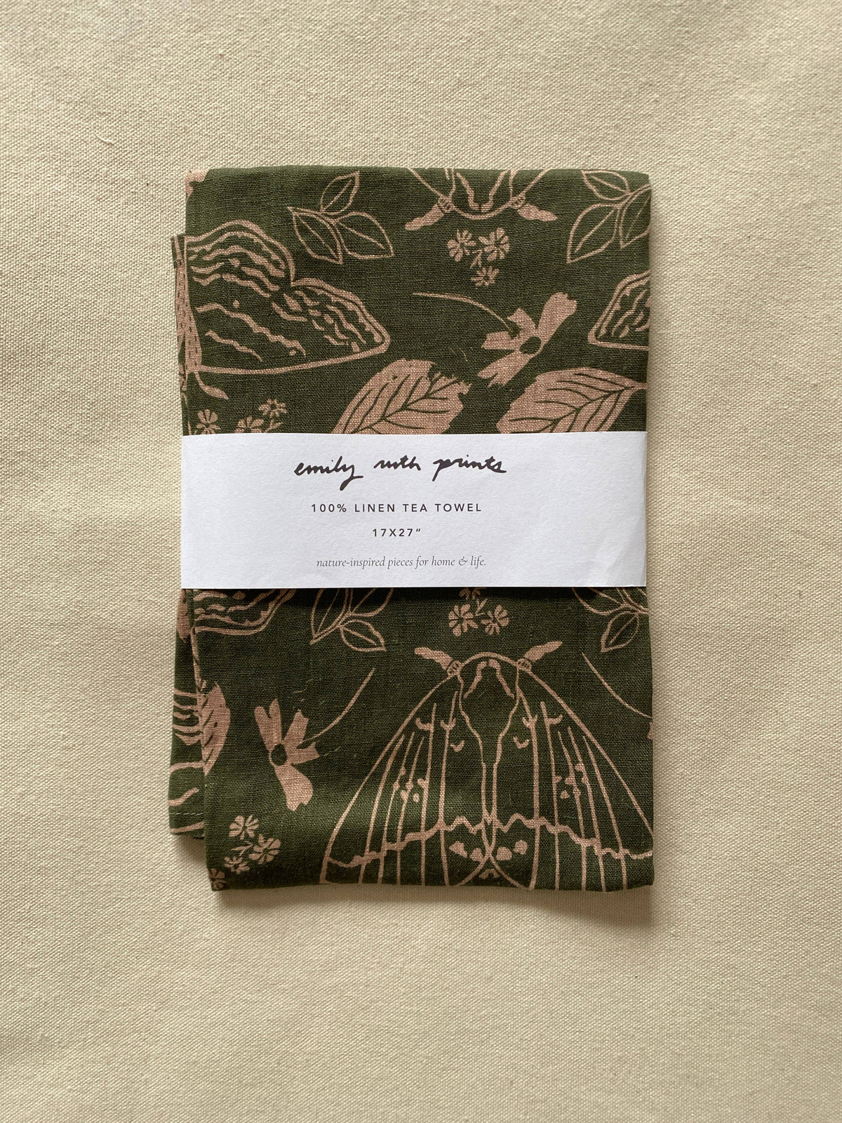 Linen Tea Towel: Fig (dark)