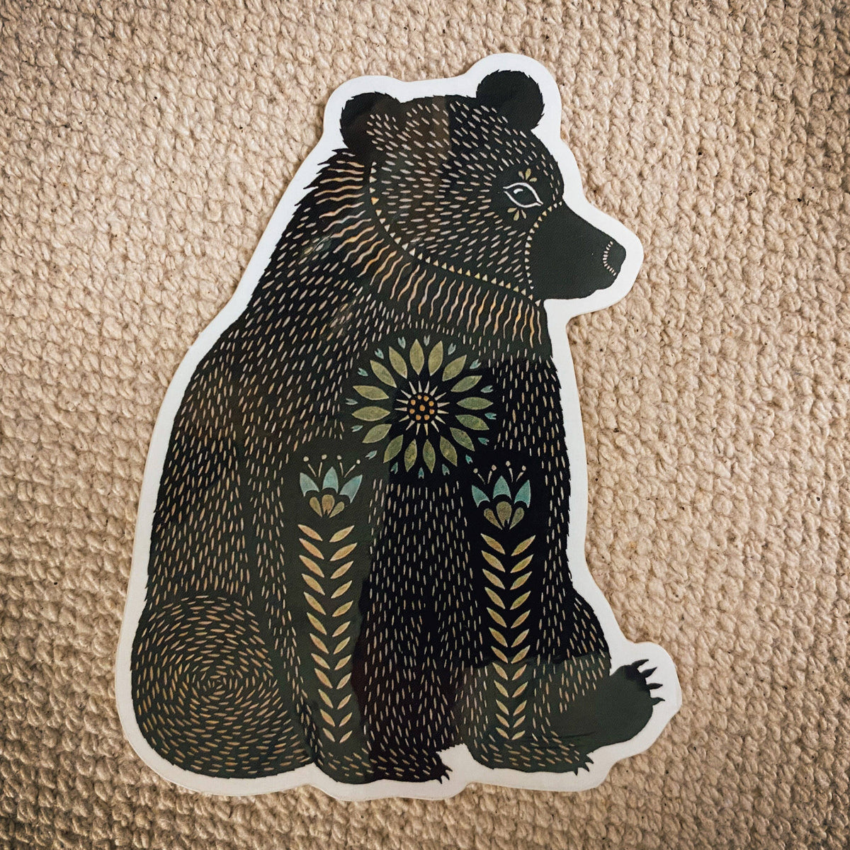 Bear from &quot;We Never Needed Words&quot; Glossy Vinyl Sticker