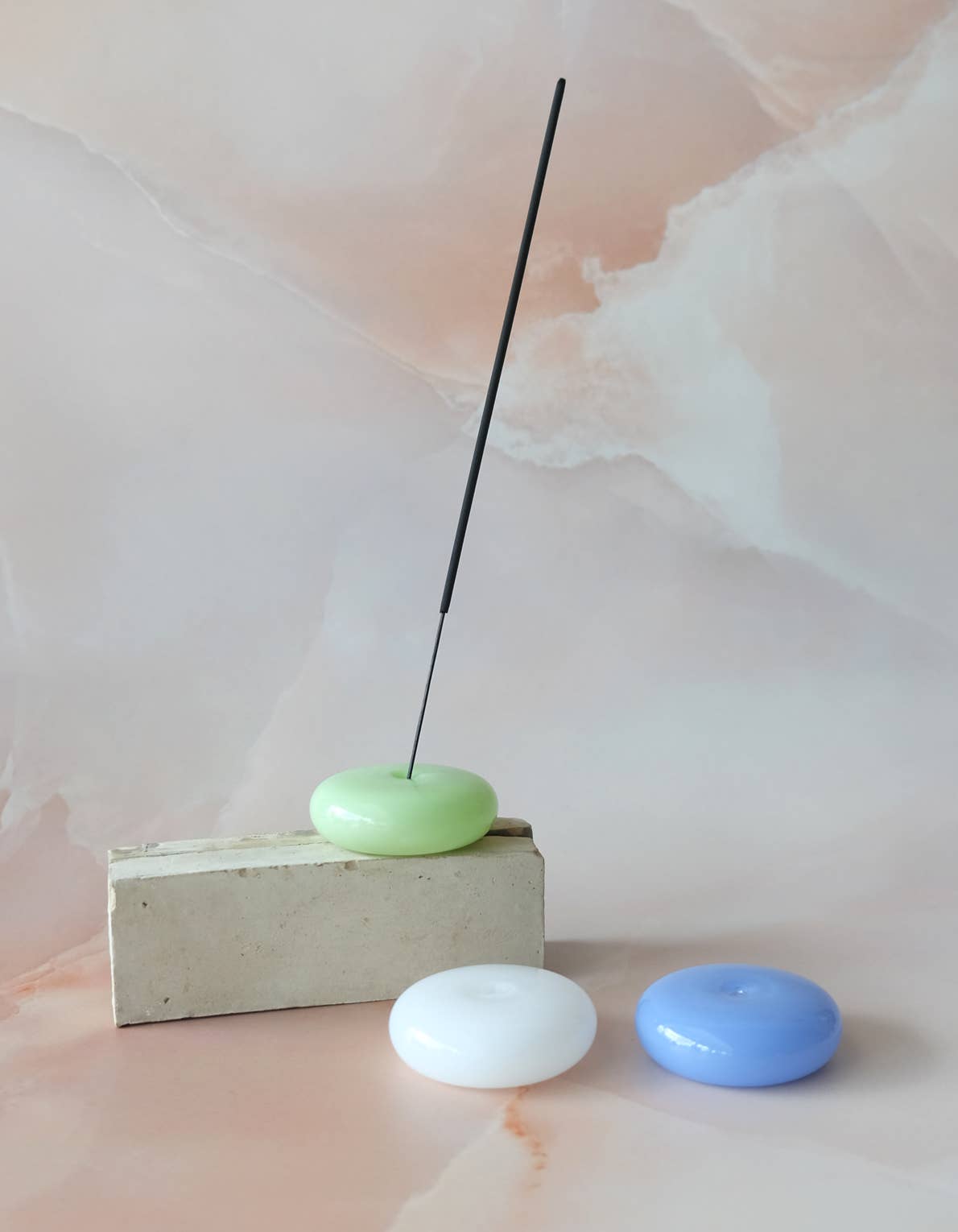 Bubble Incense Holder | Milk Glass Variations: Jade Milk Glass