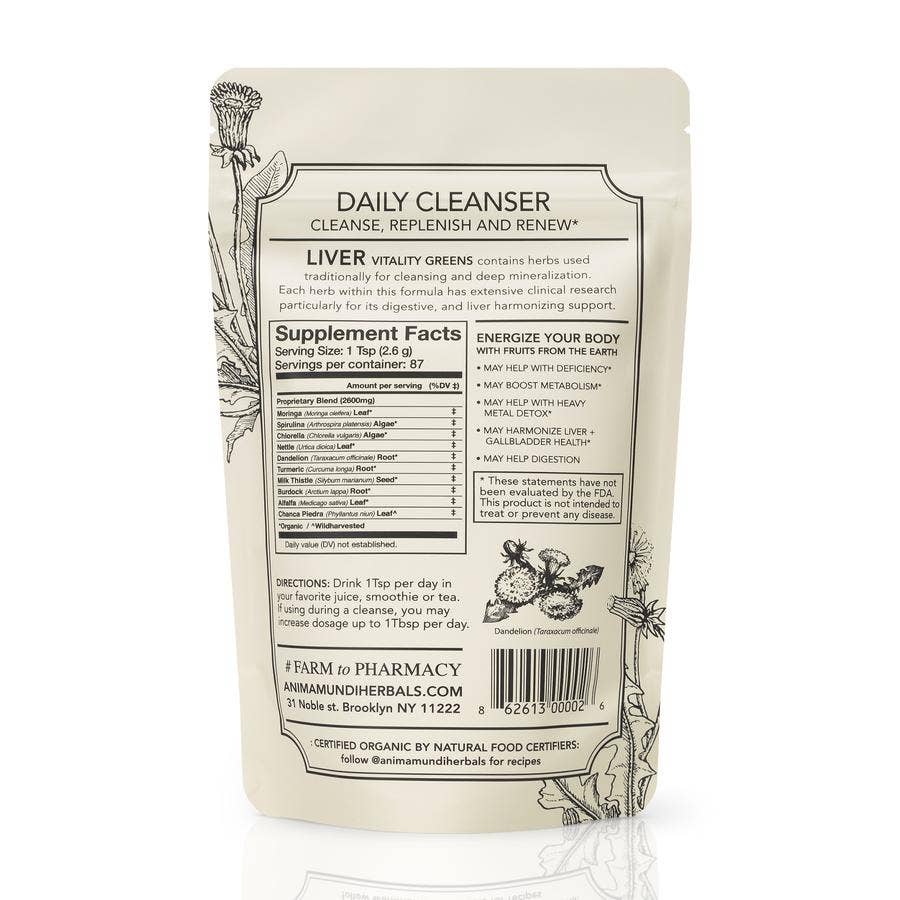 LIVER VITALITY Greens | Daily Cleanser: 8 oz