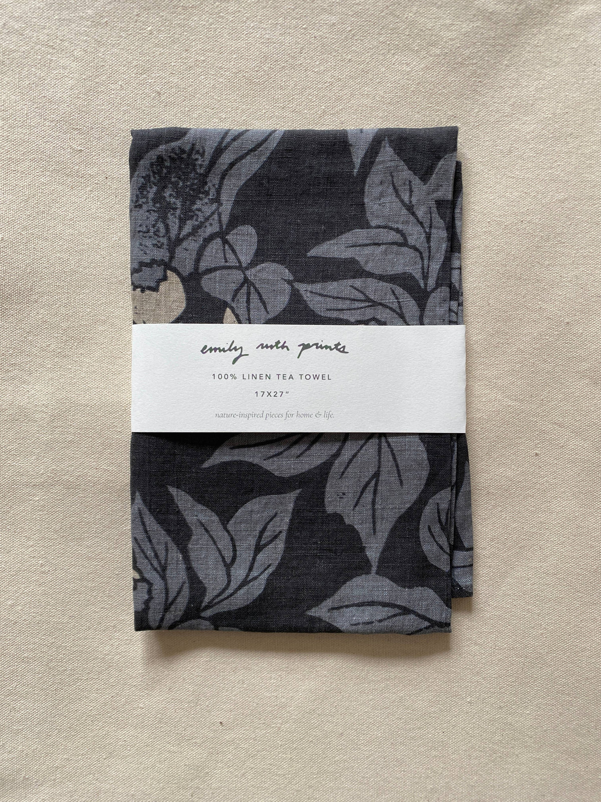 Linen Tea Towel: Blueberry