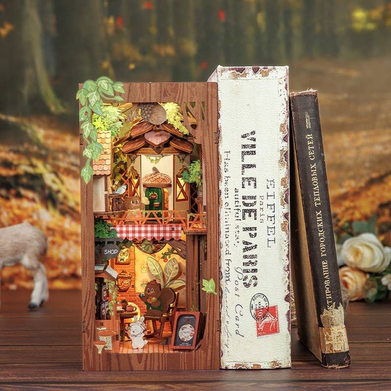 Squirrel Collector with Dust Cover DIY Book Nook Kit