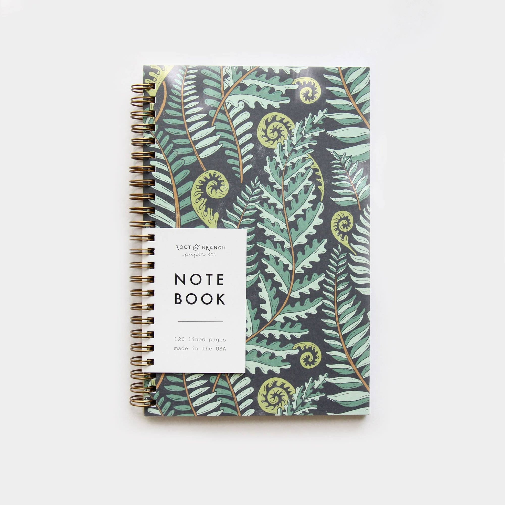 Forest Fern Spiral Bound Lined Notebook