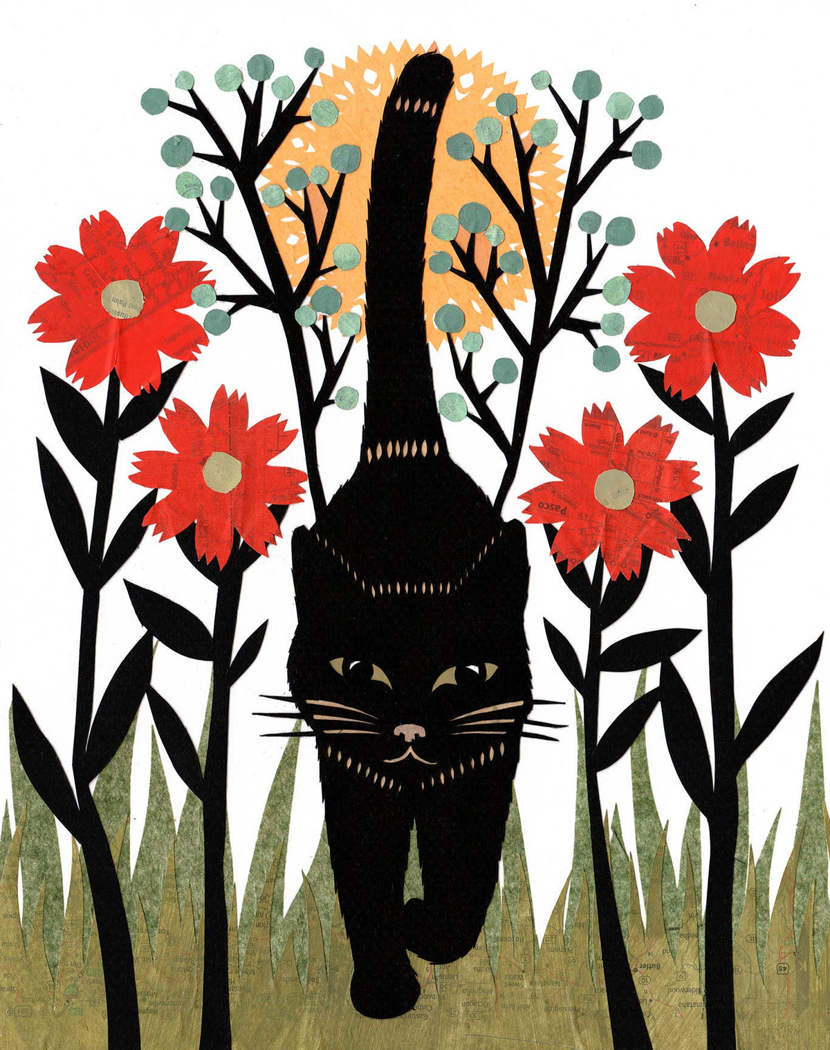 Miss Prissy Paws Cut Paper Art Print