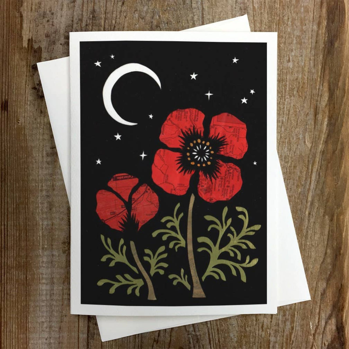 Poppy Moon Greeting Card