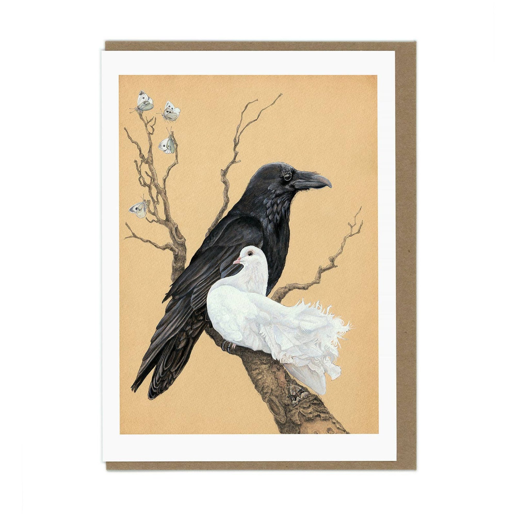 Raven and Dove Greeting Card