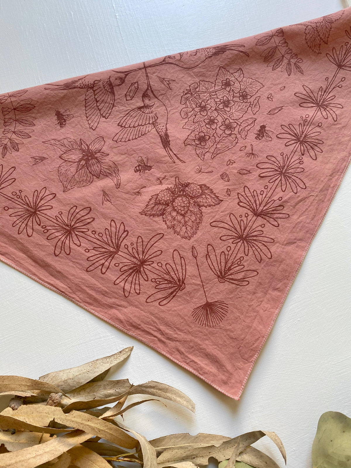 Rose Spring Herbs Hand Dyed Bandana