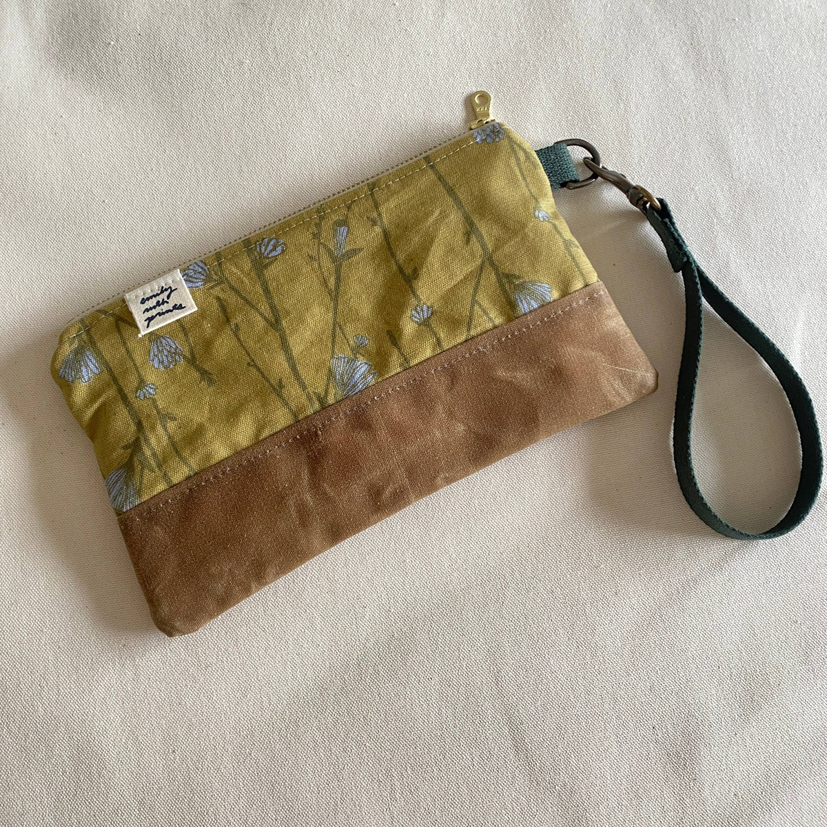 Chicory Waxed Canvas Wristlet