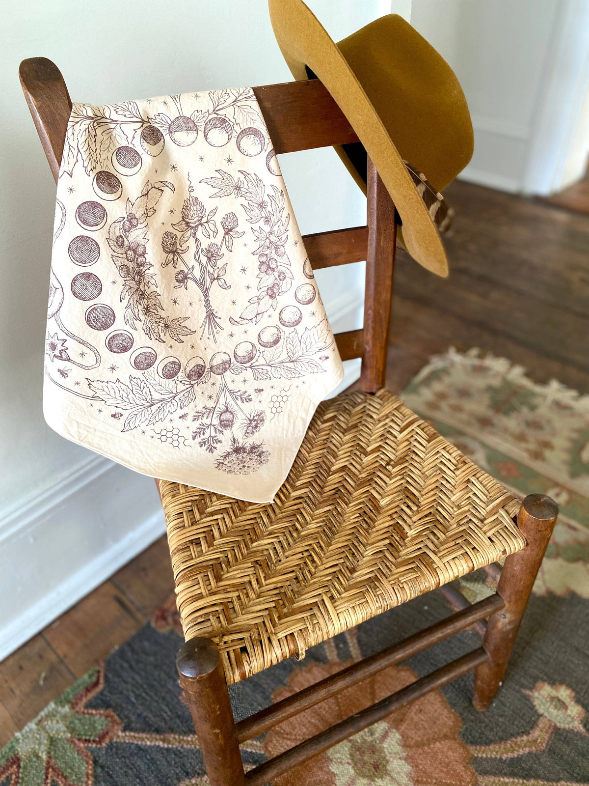 Tea Dyed Lady Herbs Bandana