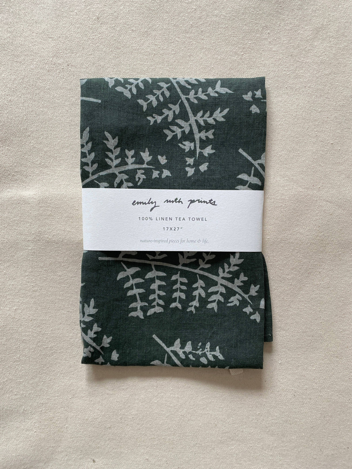 Linen Tea Towel: Fig (dark)