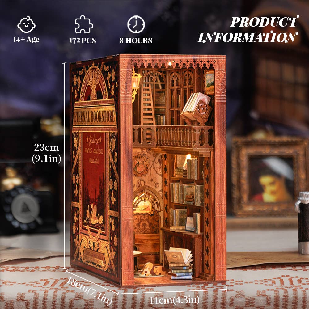 Eternal Bookstore with Dust Cover DIY Book Nook Kit