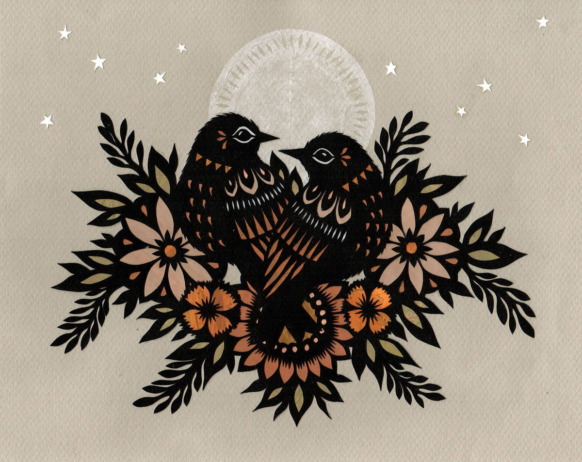 Birds of a Feather (8&quot; x 10&quot; inch Cut Paper Art Print)