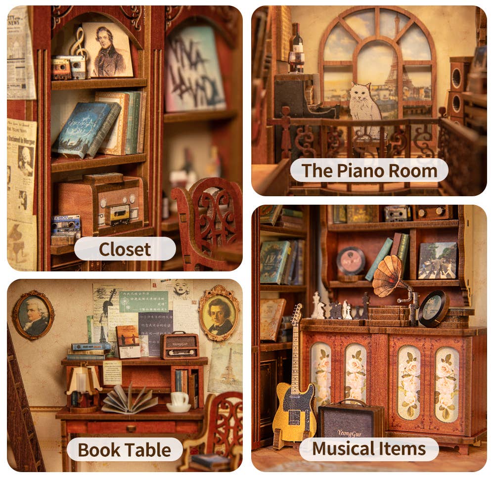 The Secret Rhythm with Dust Cover DIY Book Nook Kit