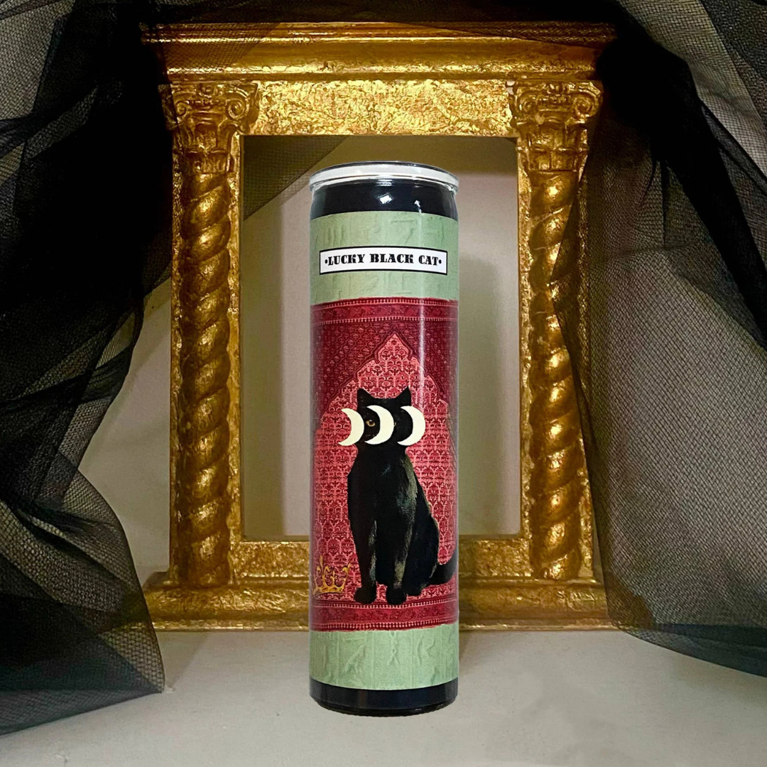 Lucky Black Cat Altar Candle