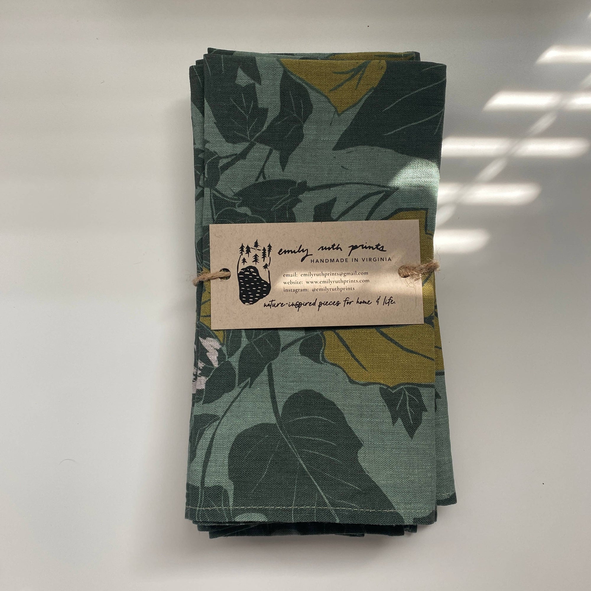 Winter Greens Napkins: Set of 4 - Wild Roots Apothecary