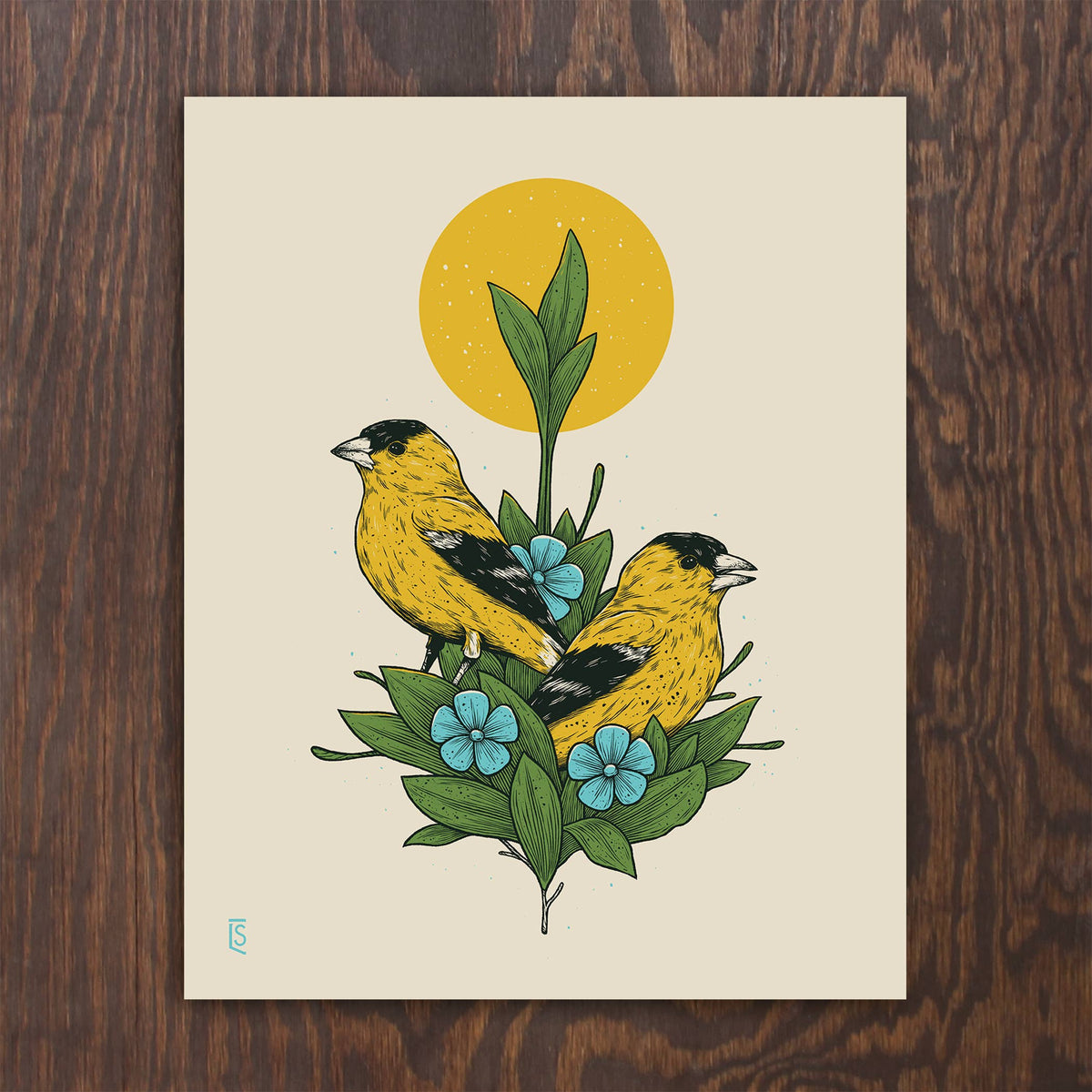 Goldfinches Art Print by Logan Schmitt (8&quot; x 10&quot;)