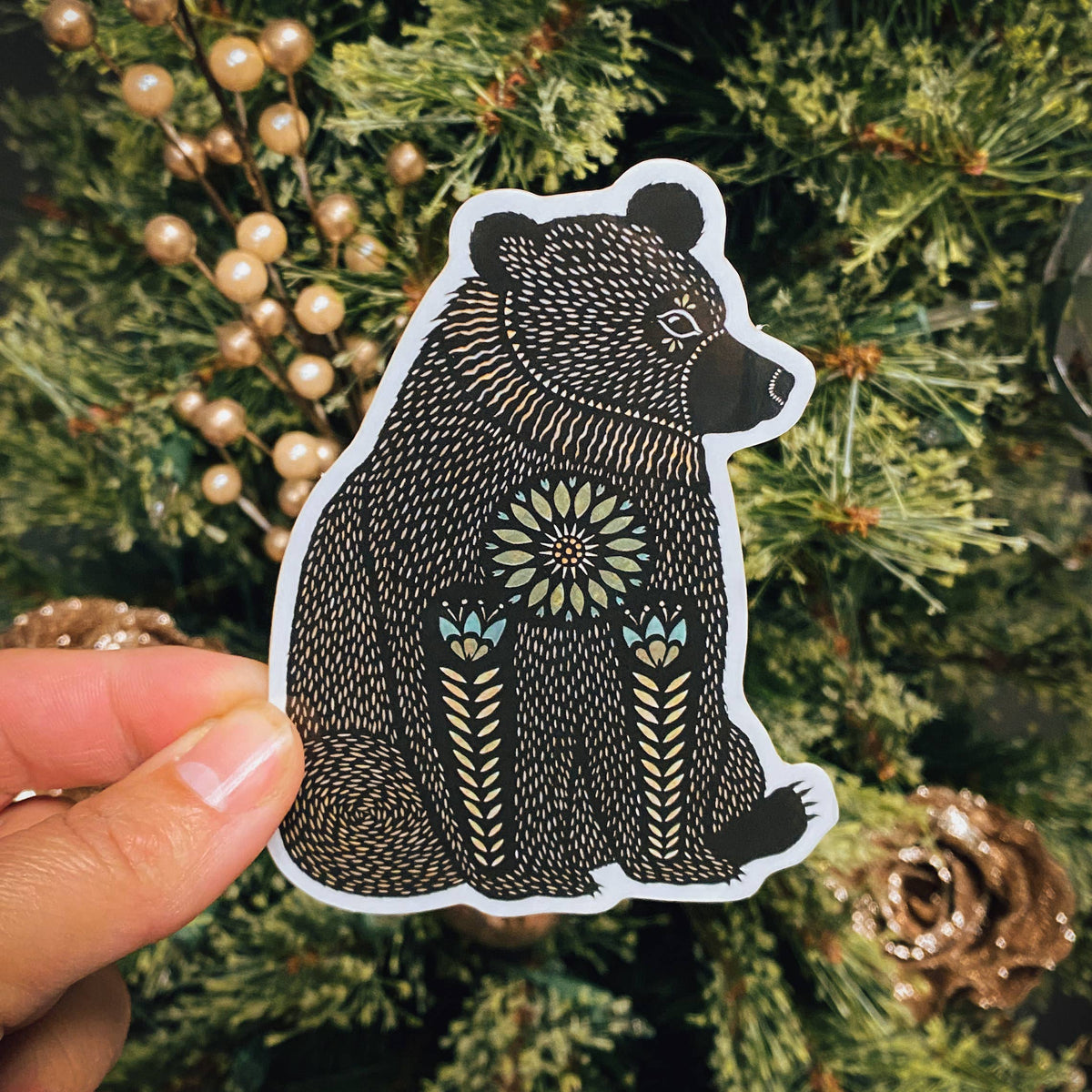 Bear from &quot;We Never Needed Words&quot; Glossy Vinyl Sticker