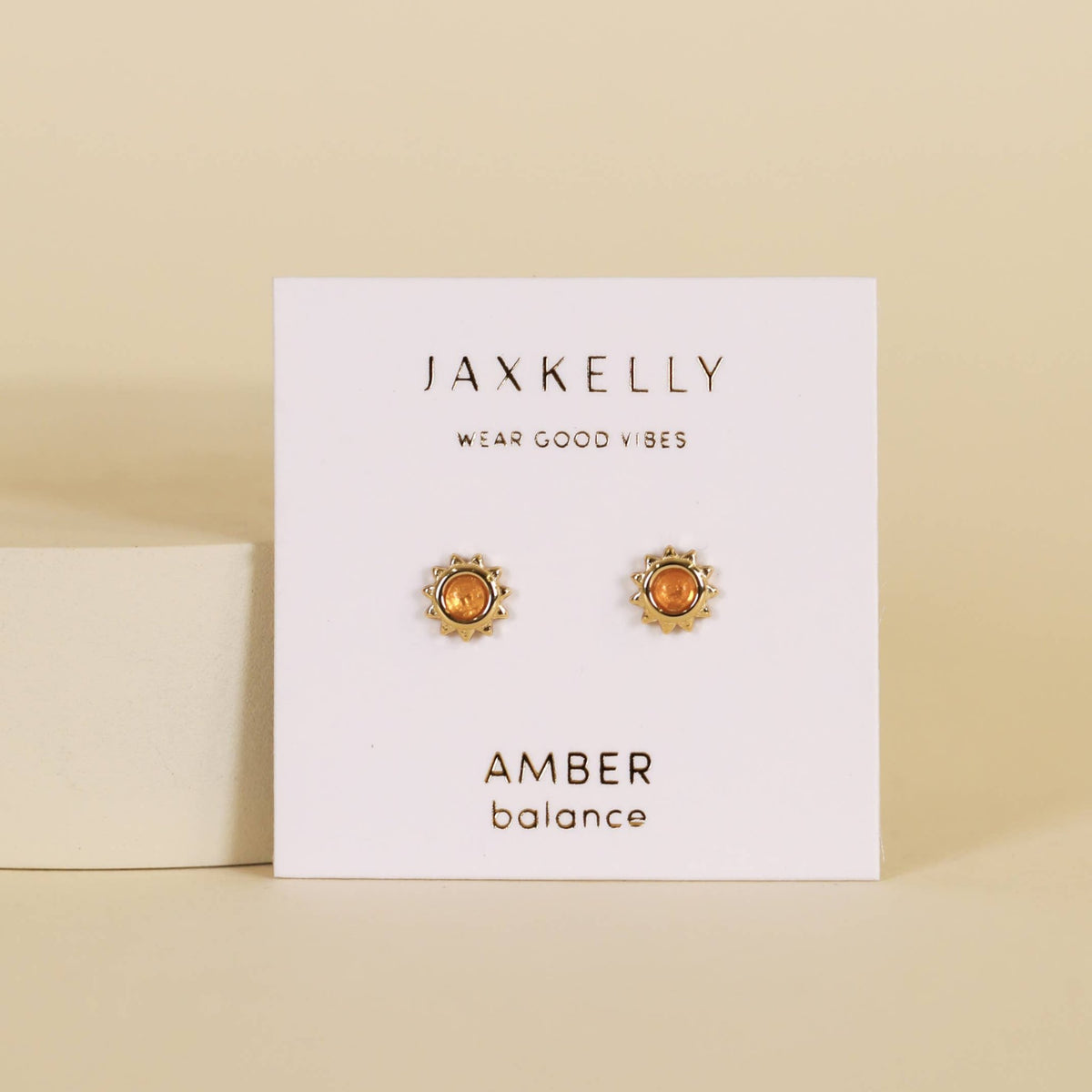 Amber Sun Stud Earrings