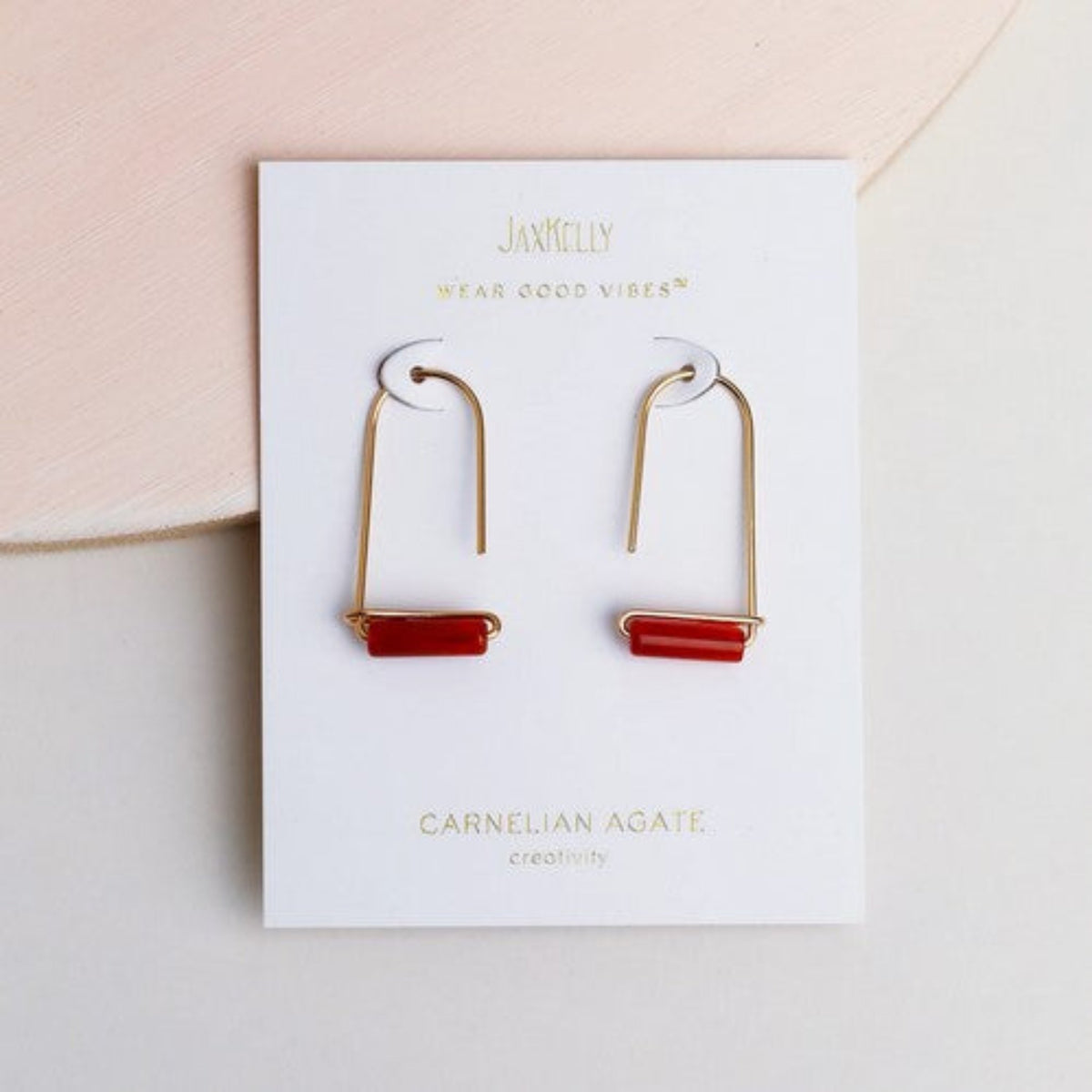 Carnelian Agate Gemstone Drop Earrings