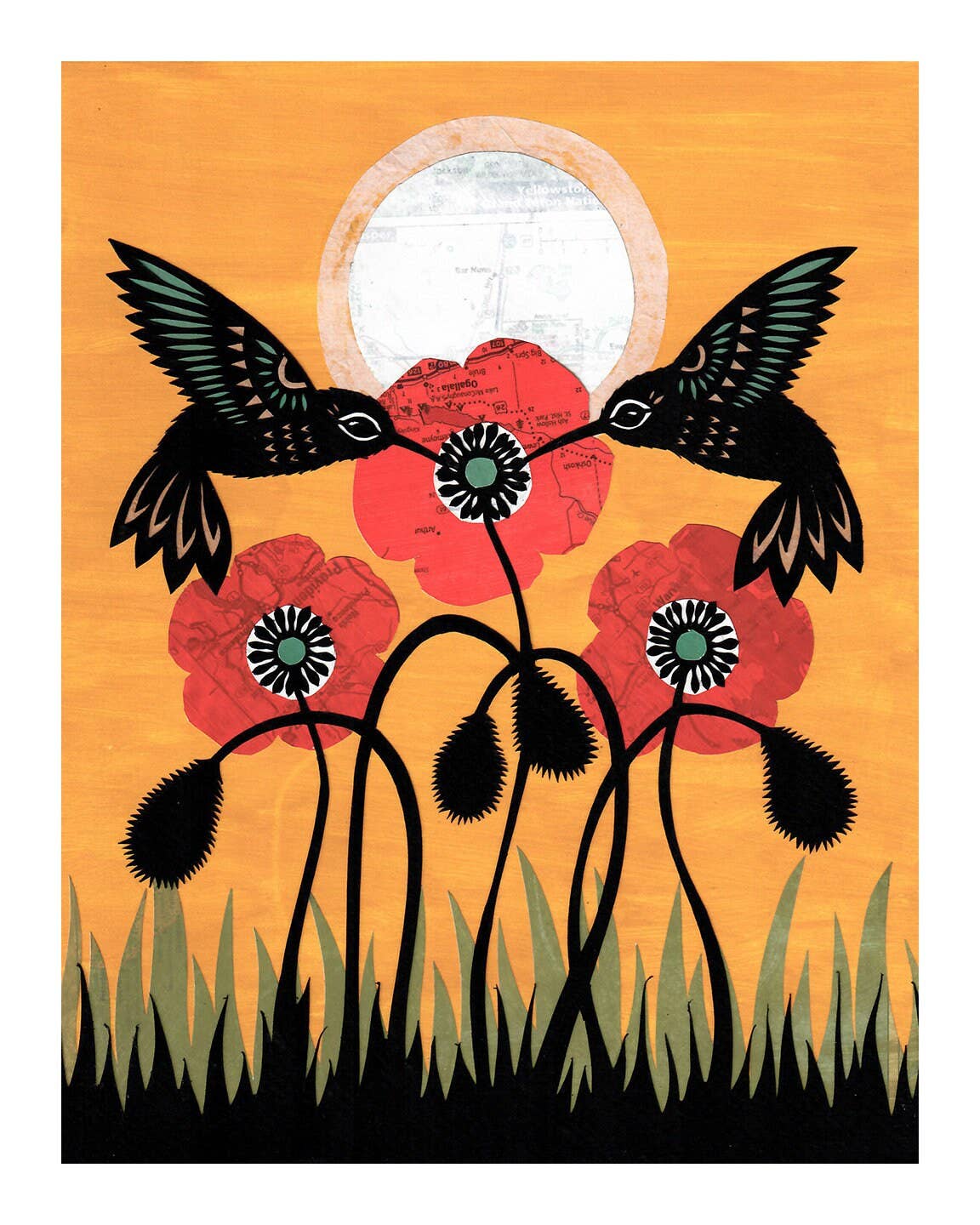 In the Wink of the Poppy&#39;s Eye Cut Paper Art Print