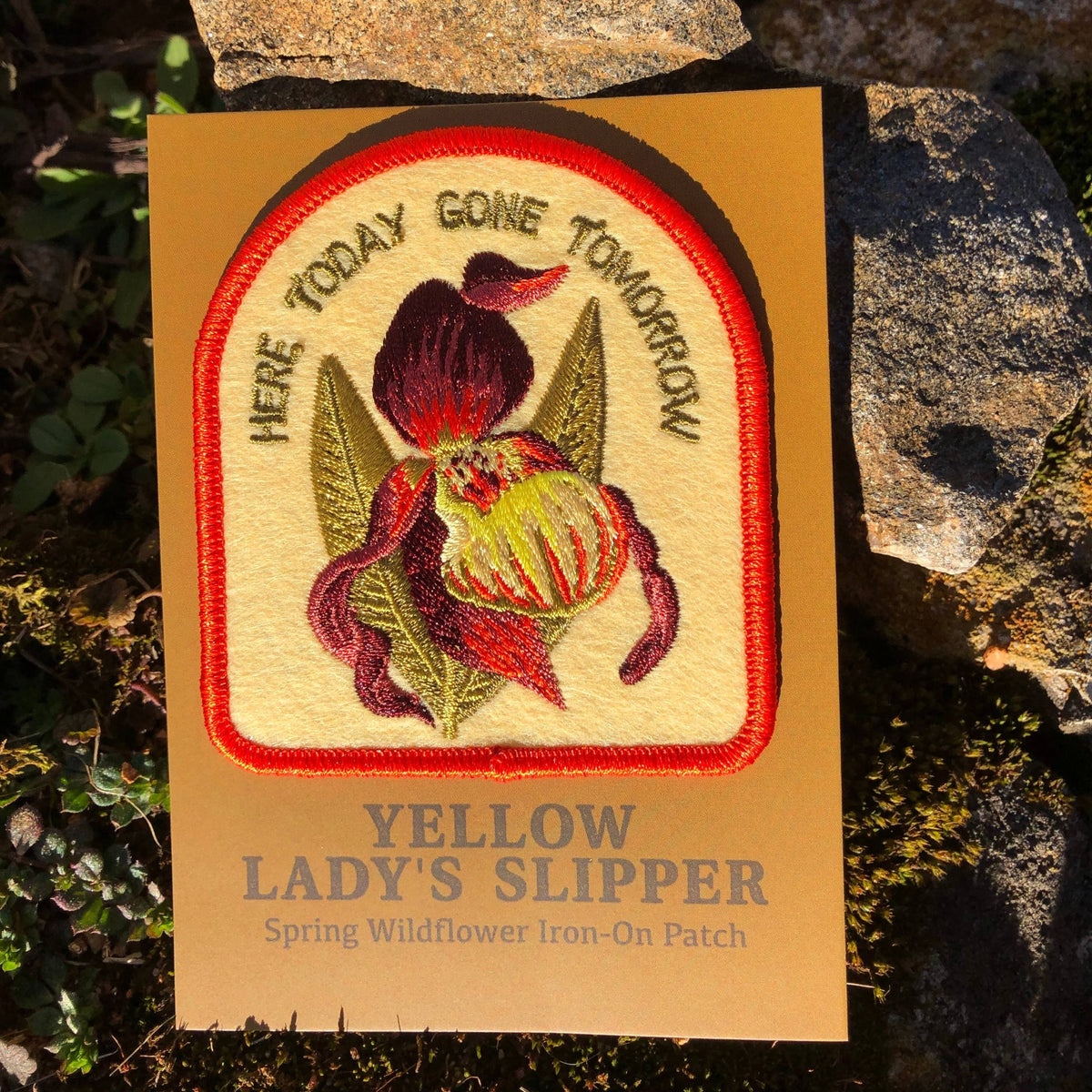 Lady&#39;s Slipper Orchid Iron on Patch