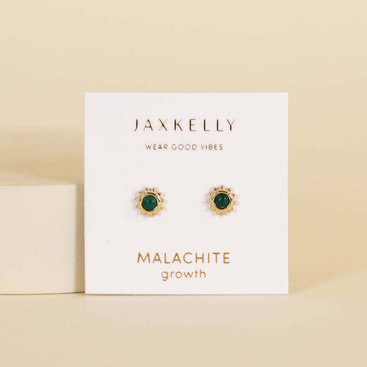 Malachite Sun Stud Earrings